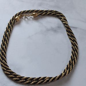 Vintage brass and silk twisted chain